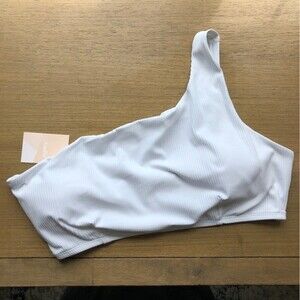 Andie Swim Bikini Top Womens 2XL White Wynwood One Shoulder Ribbed New